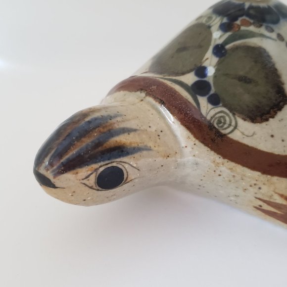 Vintage Tonala Ceramic Pottery Turtle Mexican Folk Art Floral Hand Painted - Picture 5 of 12